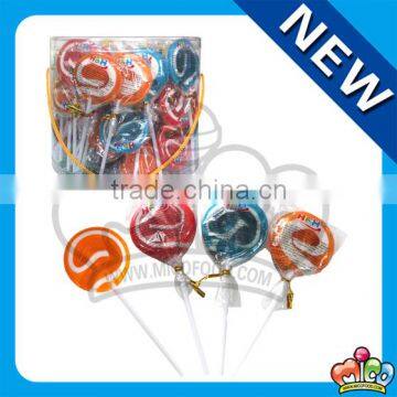 Colourful swirl lollipop
