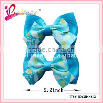 Hand made small ribbon bow headwear,2.2 inch hair bows wholesale fancy hair clips