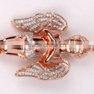 2015 Hot Sell Gold Diamond Angel Meaningful Pendant Necklace photo-4