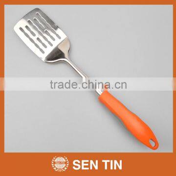 KU-A04TPR Stainless Steel Slotted Turner with PP & TPR handle Kitchen Tool