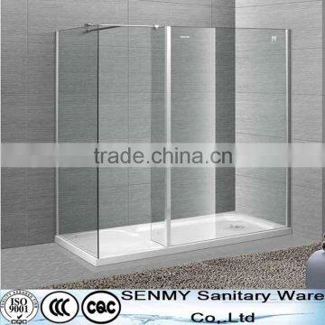 hot sales adjustable aluminium frame artificial stone border rectangle walk in tempered glass shower room