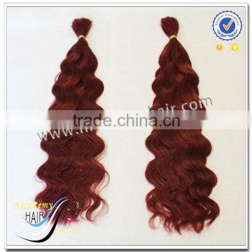 Wholesale top quality colored natural wave bulk hair 100% virgin human hair