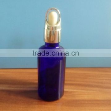 50ml blue essential oil bottle with basket dropper