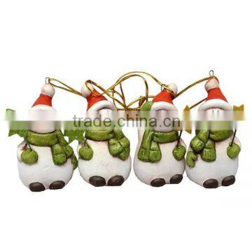 Lovely Ceramic Christmas Pendant Wood Christmas Snowman