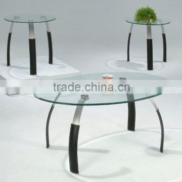 Modern Glass Coffee table/ Glass Coffee Table and End Table with metal legs