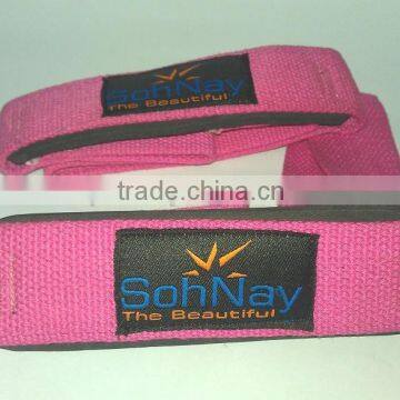 Bright Pink Weight Lifting Straps made by Heavy-Duty Cotton With & Without Padding