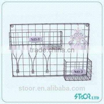 Multifunction Hanging Iron Metal Storage Baskets With Hook