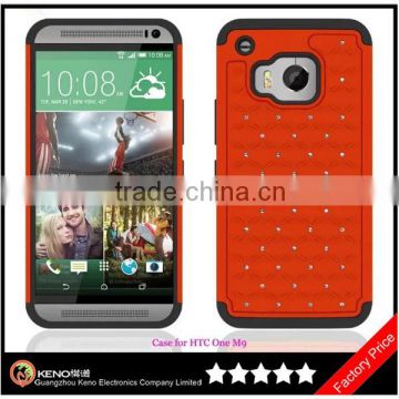 Keno Shining Diamond-studded Armorbox Drop Resistant Silicone Slim Case Cover For HTC One M9