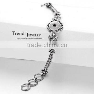 2015 New 18mm Ginger Snap Button Bracelet Heart Shape DIY Charm Interchangeable Handmade Pulseras Snap Bracelets photo-4