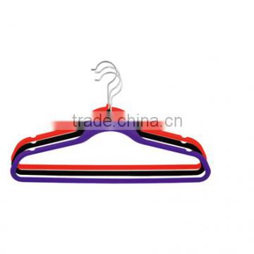 XuFeng colorful plastic velvet hangers home use supermarket factory 8001