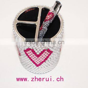 new design bling rhinestone pen holder for office and school supplies