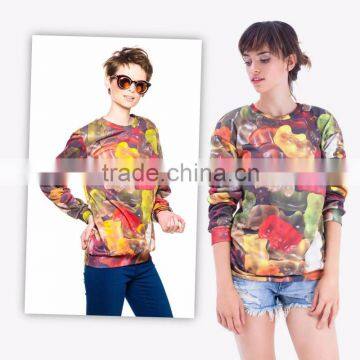 latest fashion women sublimation printed hoodies cool custom sublimation hooded sweatshirt