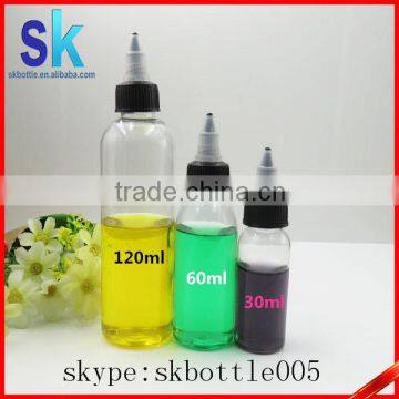 Food grade 120ml transparent pet e liquid plastic bottle with twist cap                        
                                                Quality Choice