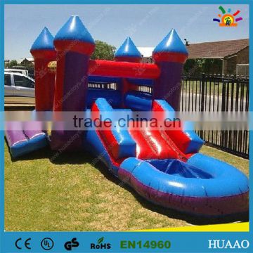 Commercial inflatable pool slide combo