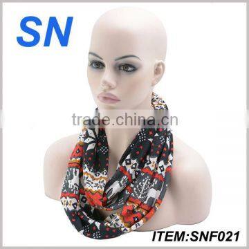 Winter fashion new infinity knitting pattern snowflake scarf