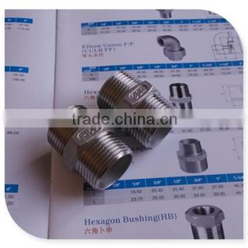 1/2" BSPT hex nipple 316 stainless steel 150LB