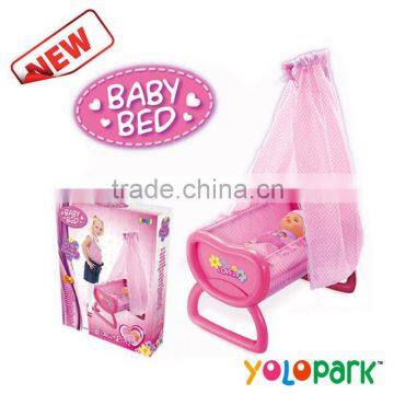 Hot selling play toys for girls Girls toy Iron crib Baby bed