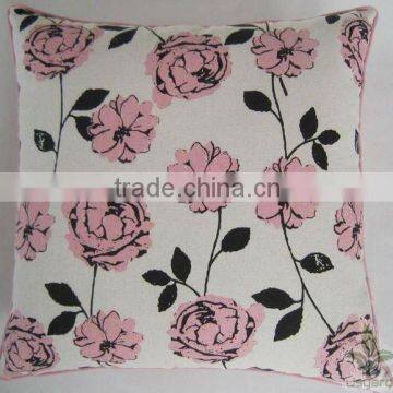 Rose flower cotton cushion
