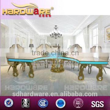 MDF top event wholesale half moon wedding table half moon table