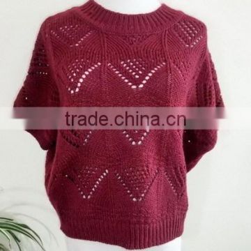 Ladies knitted empty arabesquitic sweater