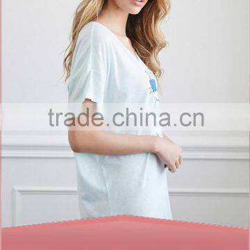 Spring Women's Cheap Nightdress Knit Jersey Nightshirt