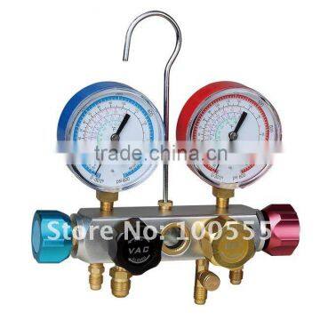 1/4 SAE dry gauge 4-valve piston valve manifold with sight glass 68mm and 80mm gauge optional PR1005