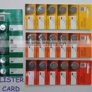 3.6V rechargeable Li ion button cell battery by blister card package /Lir3048,Lir2450,lir2430,lir2032