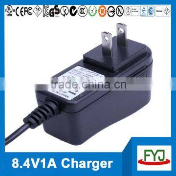 electric car battery charger 8.4v 1000ma for 7.4v lithium ion battery pack with EU US UK AU plug YJP-084100