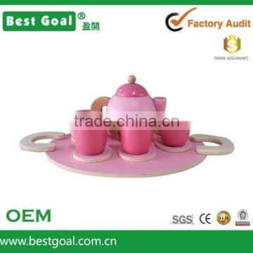 Lovely gifts Pink wooden tea sets Wooden decorations Wooden toys