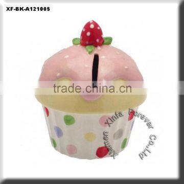 ceramic cupcake shaped coin sorter bank