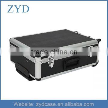 Aluminum professional rolling camera protection case with foam, 51 x 39 x 19cm