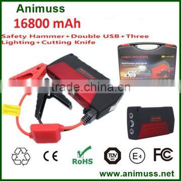 China Supplier Power Supply and Car Jump Start Kit 12v 16800mAh Auto Jump Starter Booster Pack                        
                                                Quality Choice
                                                    Most Popular