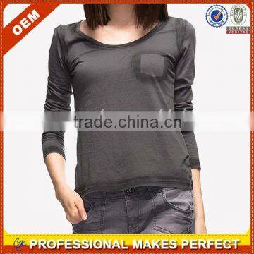 Wholesale women's autumn t shirt,custom your own brand(YCT-A0043)