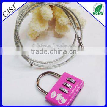 travel luggage combinaiton retractable cable password locks