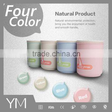 Wheat straw plastic jar/container round 550ml/750ml