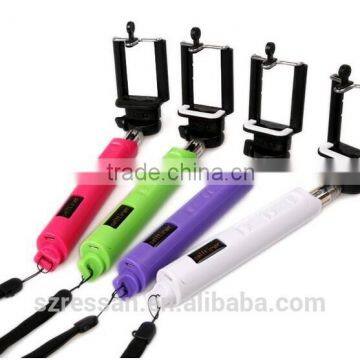 Double system Wireless monopod with zoom, Extendable Handheld bluetooth selfie stick for Over ios 4.0/android 3.0 smartphone