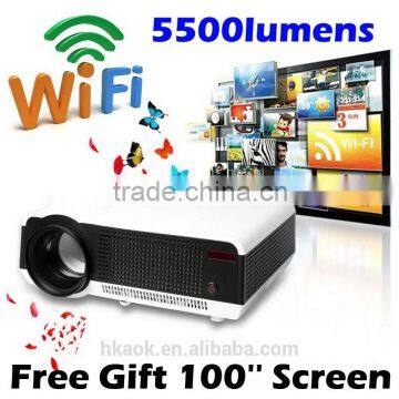 Newest Brirghtest 5500lumens Android 4.2 Native Full HD Led Digital Smart 3D Home Theater Projector                        
                                                Quality Choice