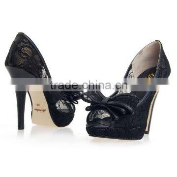 2016 New Designers Fashion Black Stiletto Lace Heels photo-4