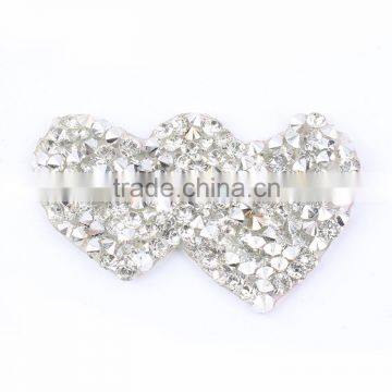 Custom Made fancy glittering diamond Silver color Resin stone hot fix patches