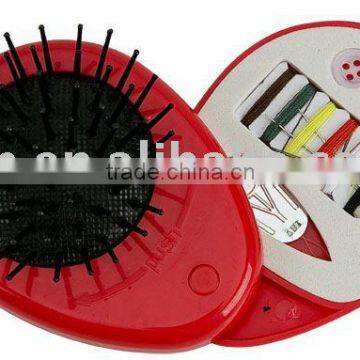 sewing kit with pocket mirror and hair brush