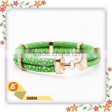 Green Genuine Sting Ray Bracelet for Women