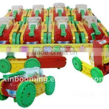 Candy toy,Pull line transform tank promotion gift with light & candy