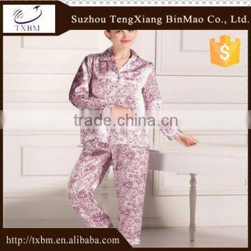 100% silk pajama with small flowers for women