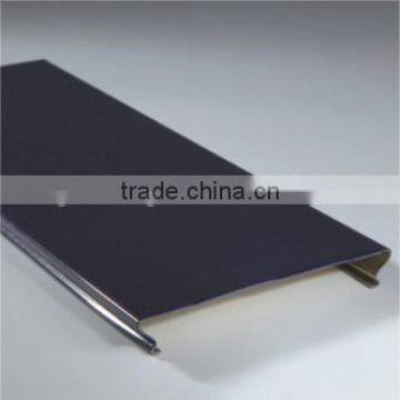 Wood color aluminium strip ceiling for outdoor, PVDF coated