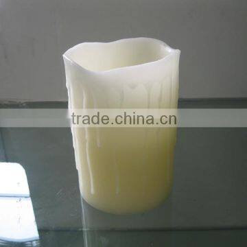 Flameless pillar electric high quality wax led candle light with timer