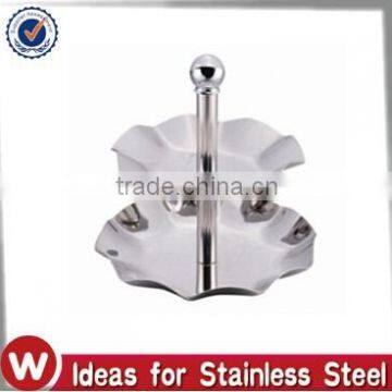 2 Tier Stainless Steel Flower Shape Cake Stand