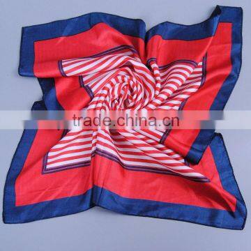 Striped Fahsion Printed Square Scarf Stain Square Scarfs 40%Cotton 60% Polyester 60*60 Scarves Shawls photo-2