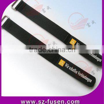 Promotional cool black Promotional cool black magic tape wrist strap with printed logo