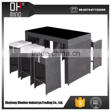 Rattan bar table and chairs used for sale