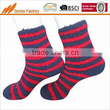 Women's fuzzy cozy socks, made of microfiber yarn